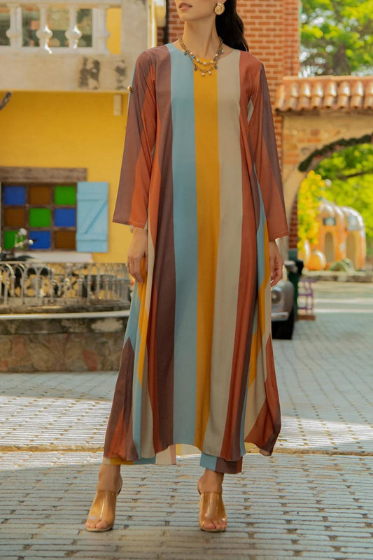 Stylish Women's Stitched Printed Shirt And Trouser Set - 2 Pcs