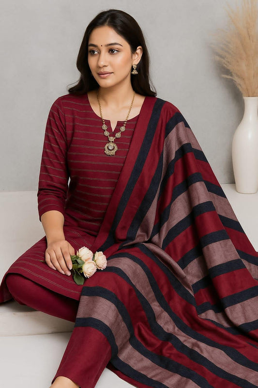 3 Pcs Women's Unstitched Plain Suit